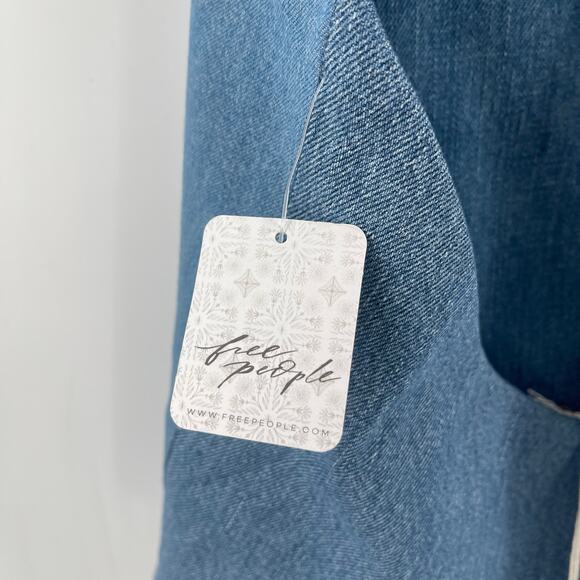 FREE PEOPLE x TRICIA FIX Split Denim Vest Size Extra Small Patchwork Halter NWT - Picture 4 of 15